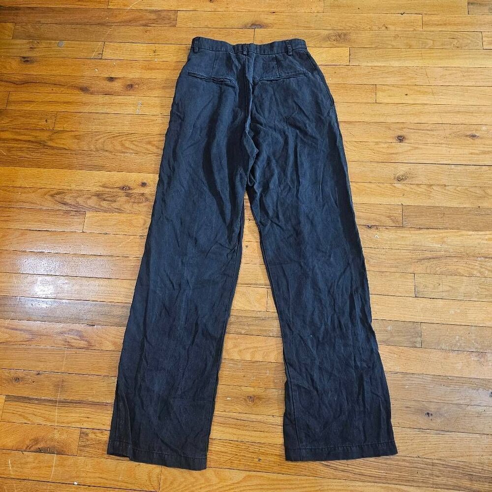 Reformation Black High Waisted Wide Leg Pleated Trousers - Picture 7 of 9